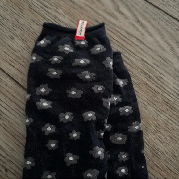 Hunter Black Floral Knee-High Socks M/l - Picture 3 of 9
